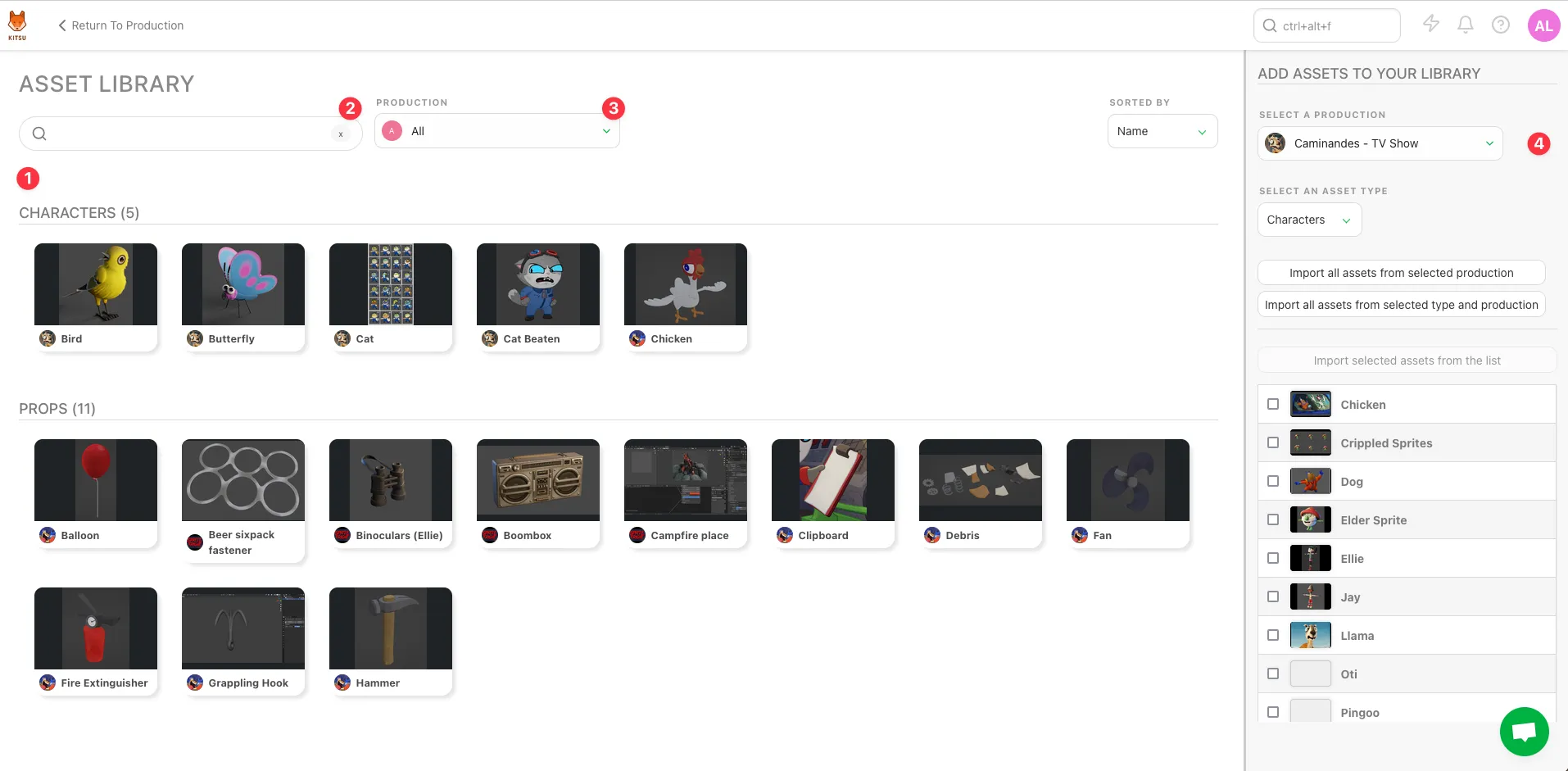 Reuse assets across productions
